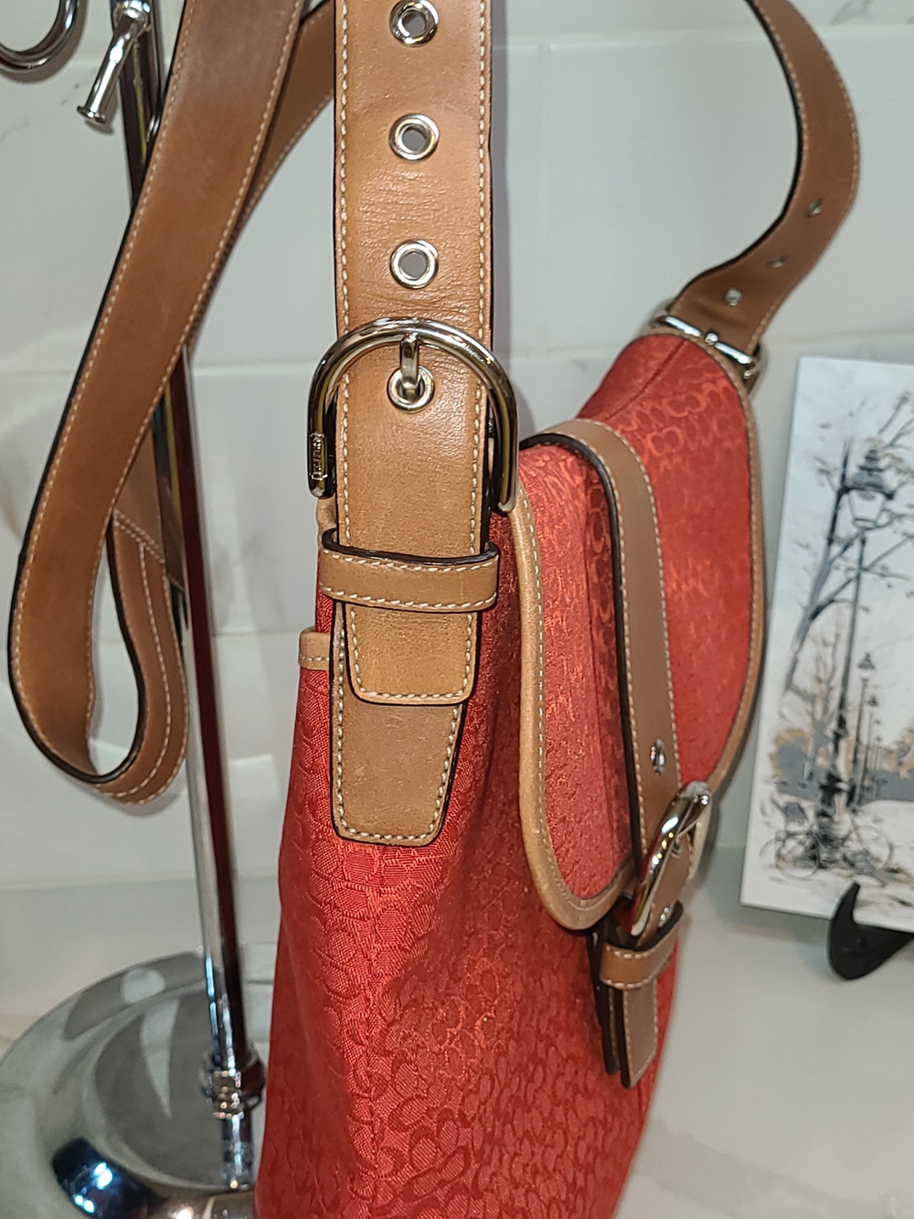 Coach Vintage Soho Red Brown Mini Cs 2003 Y2K Vintage F3K-6376 EUC - Picture 6 of 15